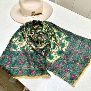 Artisan natural SILK boho vintage scarf/wrap made in India rare handwoven